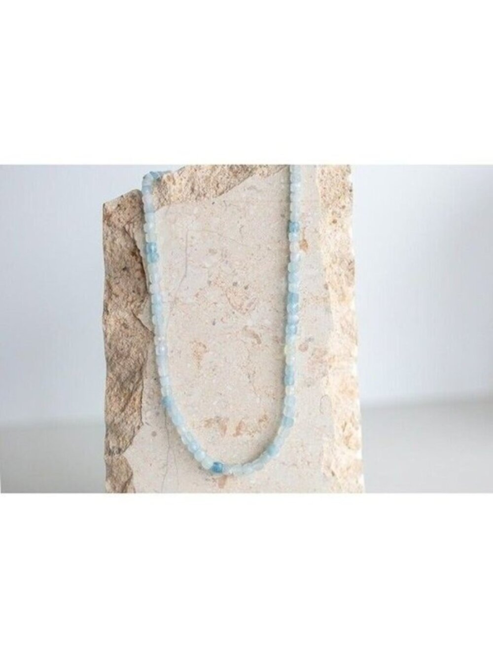 GORGEOUS Aquamarine Beaded Necklace w/Gold Toggle Clasp & Pearl, Reversible - Picture 5 of 11